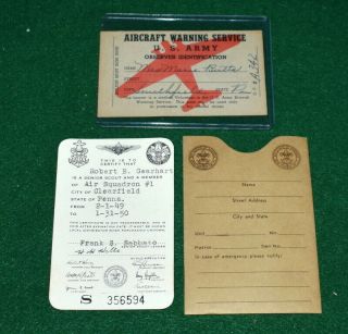 Boy Scout - 1949 Air Scout Membership Card & Aicraft Warning Service Card