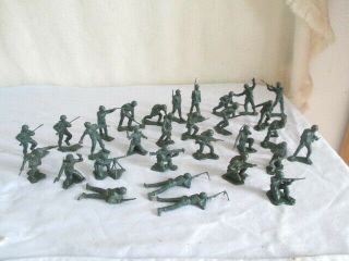 30 Vintage Marx Iwo Jima/battleground Playset Soldiers Old Toy