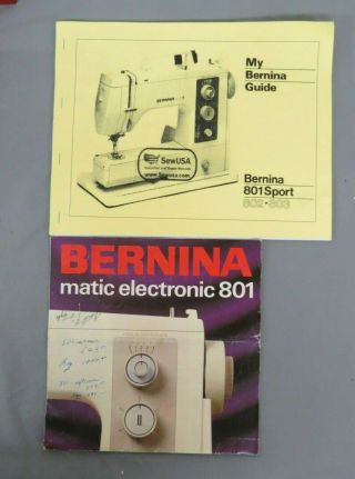 Vintage Bernina Record 830 Sewing Machine w/Case Manuals Buttonholers Feet, 2