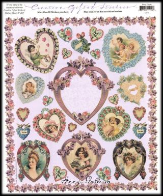 Vintage Gifted Line Victorian Fancy Hearts Valentine 