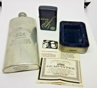 Jack Daniels Flask Old No.  7 Vintage English Pewter Sheffield England,  Zippo