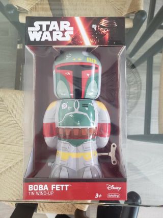 Star Wars Boba Fett Tin Windup Toy 7 1/2 Inches Tall -