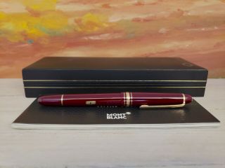 Montblanc Meisterstuck Burgundy Red 14k Gold Nib 145r Fountain Pen,  Never Inked