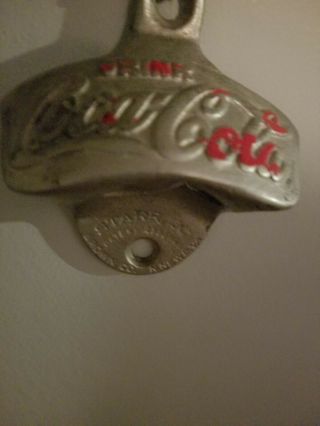 Coca Cola Starr X Brown Co Wall Mounted Metal Bottle Opener Antique 2