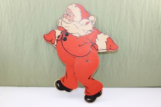 Vintage Cardboard Die Cut Jointed Santa Claus Movable Legs 10 "