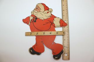 Vintage Cardboard Die Cut Jointed Santa Claus Movable Legs 10 