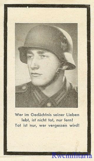 Death Notice: Wehrmacht Gefreiter In Grenadier Regiment; Kia In Russia 1944