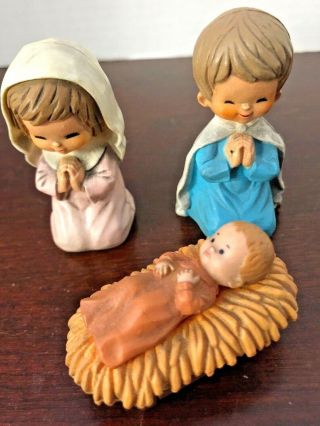 Vintage (1987) Christmas Creche Figures Hand Painted Made in Hong Kong 2