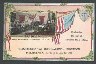 1926 Ppc Worlds Fairs & Expos Philadelphia Pa Sesquicentennial Intl See Info