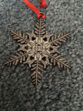 2015 The Paper Store Salvation Army 2015 Pewter 2.  5” Snowflake Ornament