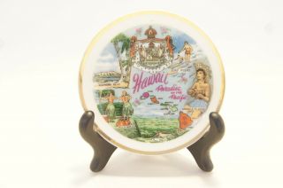 Hawaii Paradise Of The Pacific 4 " Vintage Collectable Plate Souvenir Surf Riders
