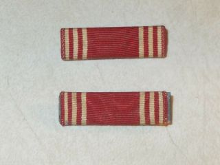 Vintage Wwii Era Us Army Good Conduct Ribbons W/ Pin Clasp Back
