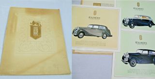 1950 Rolls Royce Silver Wraith Specifications Book Guarantee Certificate Plates