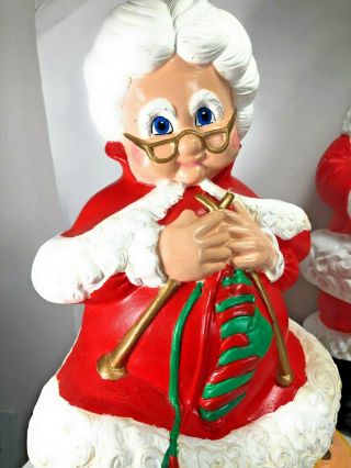 Mr and Mrs Santa Claus Atlantic Mold Ceramic Figures Large 14” Vintage Christmas 2