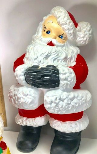 Mr and Mrs Santa Claus Atlantic Mold Ceramic Figures Large 14” Vintage Christmas 3