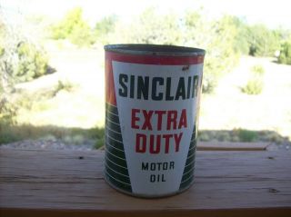 Vintage Sinclair Extra Duty Motor Oil 1 Quart Can By Sinclair Refining Co.
