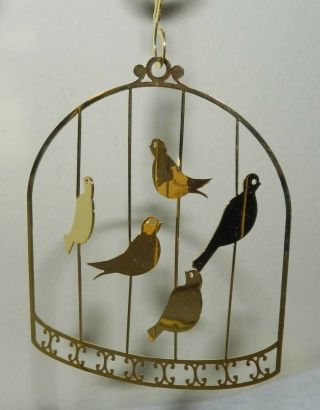 Birds in a Cage Brass Christmas Ornament 3