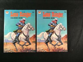 Set Of 2 1975 Lone Ranger Coloring Books Each Over 90 Pages From Whitman