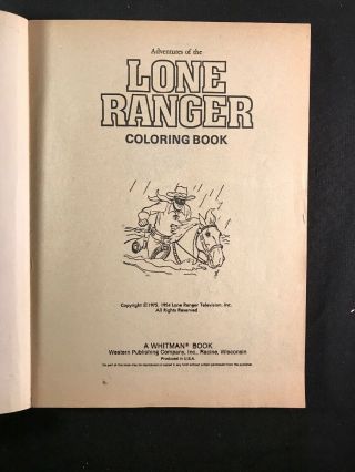 Set of 2 1975 LONE RANGER Coloring Books Each over 90 Pages from Whitman 3