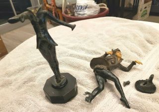 2 Gerdago Jb Hirsch Foundry Art Deco Bronze Statues.  With Damage -