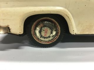 1958 Tin Friction Toy Car,  Ford Station Wagon Ambulance,  Japan Made