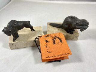 Siggy Puchta Bronze Sculptures Seal & Buffalo,  Signed & Numbered Limited