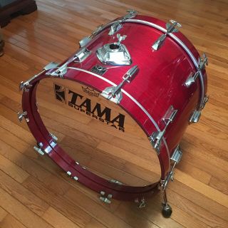 Tama Vintage Superstar Cherry Wine 22” X 16” Bass Drum 80’s W/ Legs Mij