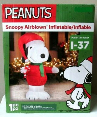 Snoopy Christmas Display Peanuts Lighted Inflatable Winter 5 