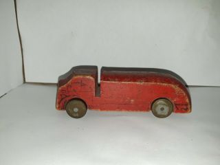 Vintage 1930s/40s Wooden Toy Advertising Truck Metal Wheels