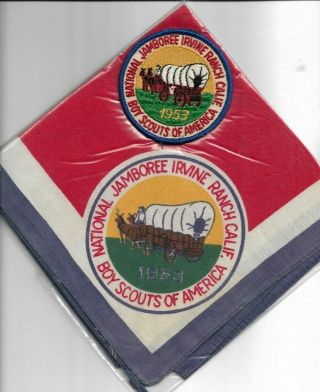 Boy Scout 1953 National Jamboree Neckerchief & Pocket Patch