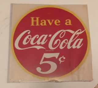 Rare Vintage " Have A Coca - Cola 5c " Water - Applied 10 " Decal -