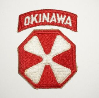 8th Army And Okinawa Tab Post Wwii Us Army Patches P0078