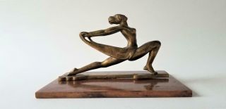 Art Deco Female Nude Bronze Sculpture Winged Ornament
