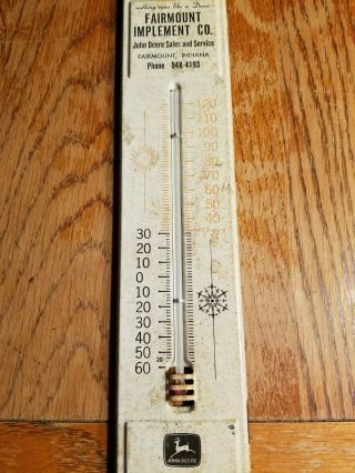 1960s Vintage Fairmont In John Deere Dealer Thermometer Sign Old Farm Tractor
