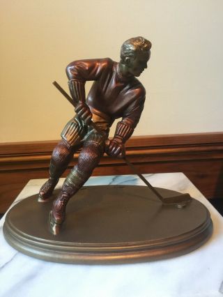 1989 Austin Sculpture - Hockey Player Metal Statue