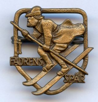 Sweden Skiing Ski Award Military Pin Badge 3 Class Grade