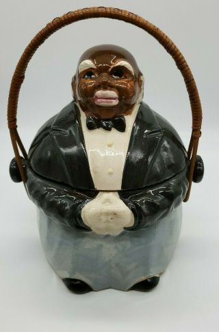 Vintage Black Americana Butler Pappy Mammy Cookie Jar Humidor