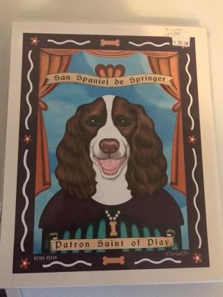 Springer Spaniel Dog - Retro Pets 8x10 Art Print - Krista Brooks Of Arf