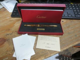 Cartier Python Gold Plated & Black Lacquer Limited Edition Pen 161/1847
