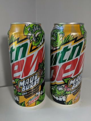 Mountain Dew Maui Burst 2 - 16 Oz Cans Limited Edition