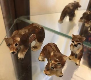 Set 3 Vintage Bone China Miniature Bears Bear Family Figurines By Bridge Japan