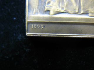 1892 French Art Nouveau bronze Medallion plaque by Daniel - Dupuis 3