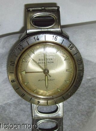Vintage Bulova Accutron Astronaut M6 Watch Mens Silver Tropical Dial