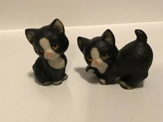 Harvey Knox Cat Figurines Set Of 2 Tuxedo Kittens Japan
