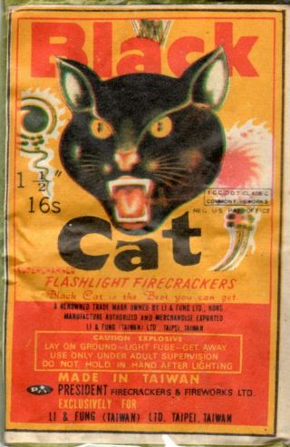 Black Cat Firecracker Label C4/5,  16 