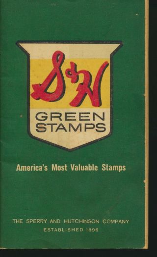 S&h Green Stamps Sperry Hutchinson Booklet Book 1962