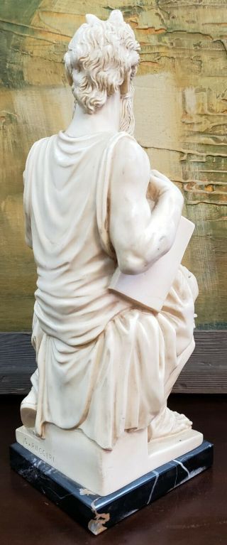 1970 ' s Moses Resin Sculpture on Marble Base by G.  Ruggeri Made in Italy 3