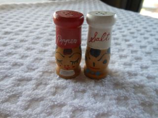 Vintage Wooden Salt And Pepper Shakers Collectible