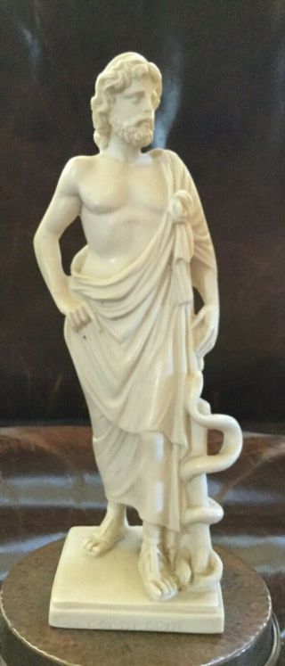 Ancient Greek God " Esculapio " G.  Ruggeri Italian Statue Vintage Figurine 8.  5 "