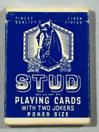 Vintage Stud Playing Cards Linen Finish Distributed By Walgreen - Pre - Owned